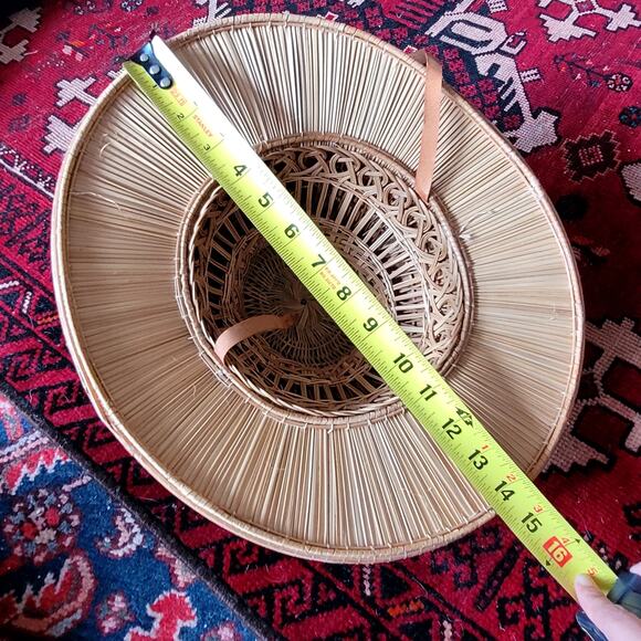 Vtg 60's Straw Safari Hat Helmet Jungle Hat Explorer - Picture 7 of 7